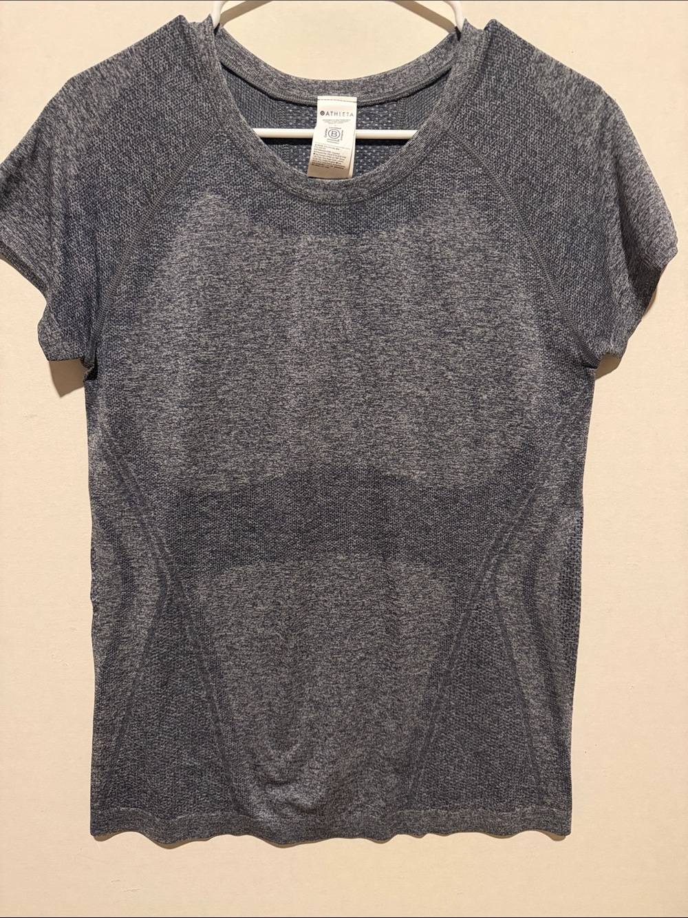 Athleta Heather Gray Short-Sleeve Seamless Performance Tee
